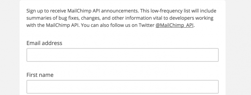 Mailchimp API Newsletter